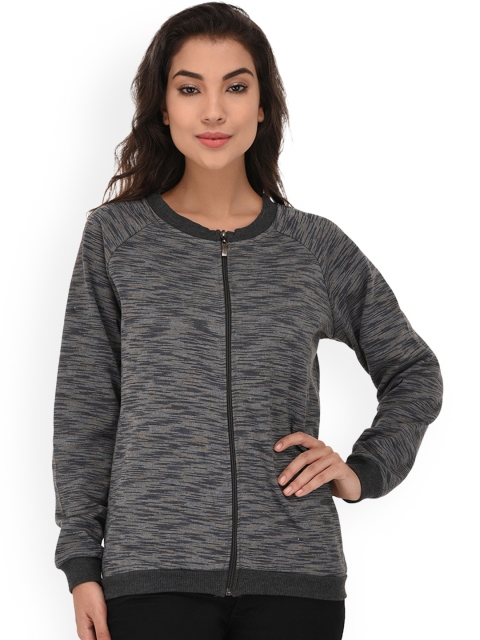 

PURYS Women Grey Self Design Sporty Jacket