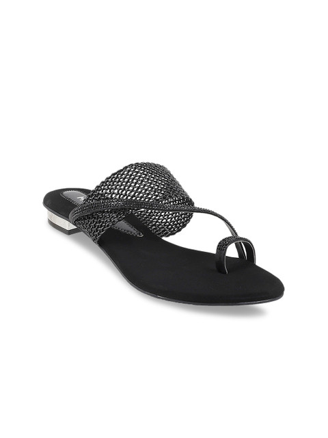 

Mochi Women Black Woven Design Sandals