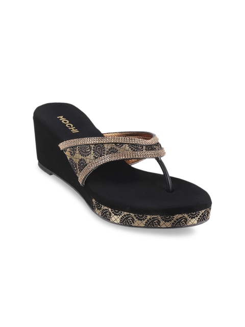 

Mochi Women Black Woven Design Sandals