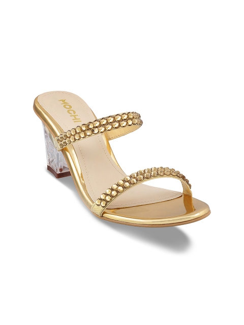 

Mochi Women Gold-Toned Solid Sandals