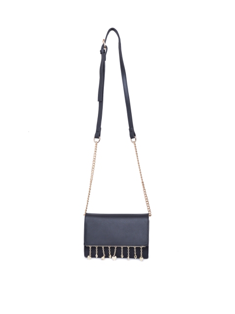 

Globus Black & Gold-Toned Solid Sling Bag