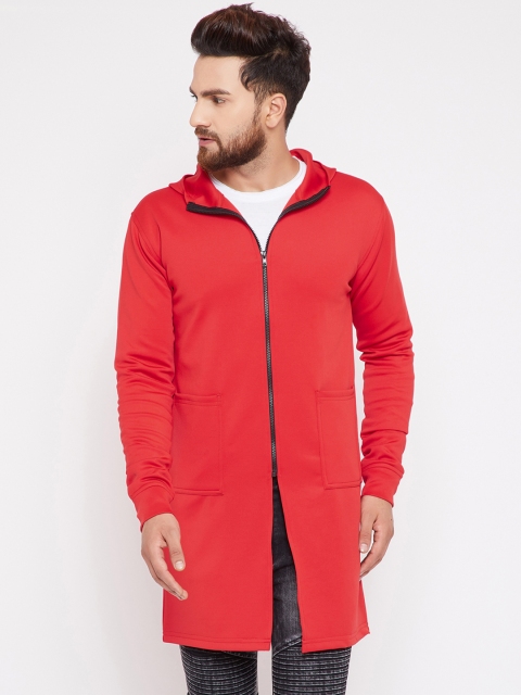 

FUGAZEE Men Red Solid Hooded Sweatshirt