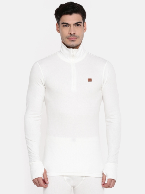 

Elle Homme Men White Thermal Top