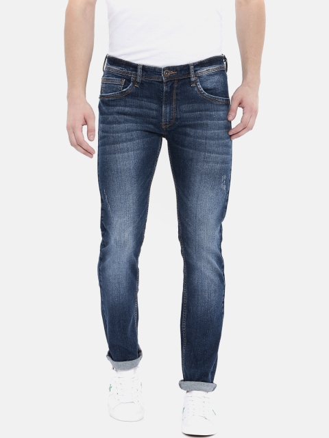 

Pepe Jeans Men Blue Vapour Slim Fit Low-Rise Low Distress Stretchable Jeans