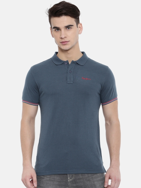 

Pepe Jeans Men Navy Blue Solid Polo T-shirt