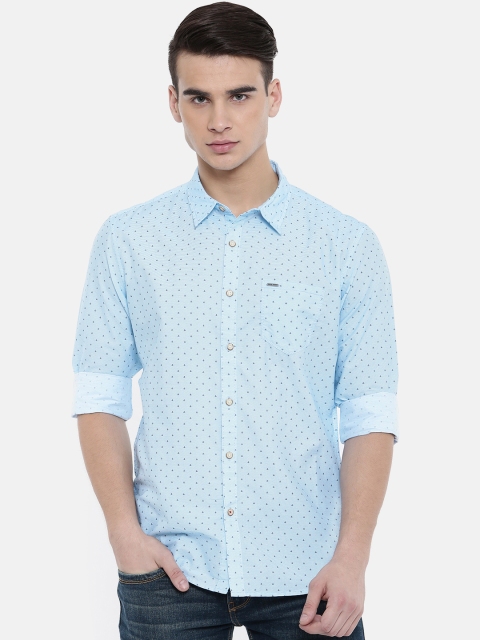 

Pepe Jeans Men Blue Slim Fit Printed Casual Shirt