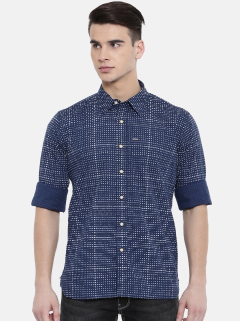 

Pepe Jeans Men Blue Slim Fit Printed Casual Shirt