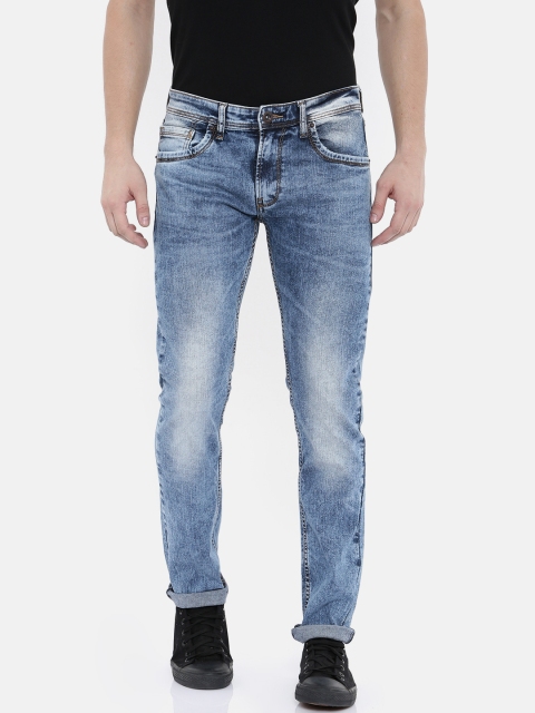 

Pepe Jeans Men Blue Vapour Slim Fit Low-Rise Clean Look Stretchable Jeans