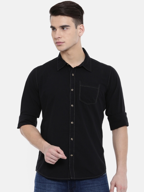 

Pepe Jeans Men Black Slim Fit Solid Casual Shirt
