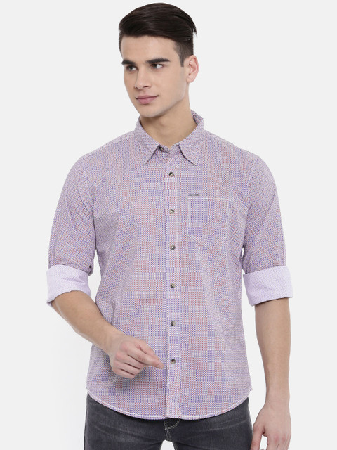

Pepe Jeans Men Red & Blue Slim Fit Printed Casual Shirt