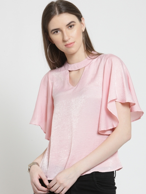 

Latin Quarters Women Pink Solid A-Line Top