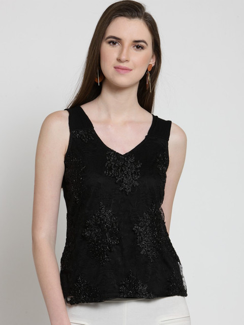 

Latin Quarters Women Black Embellished Top