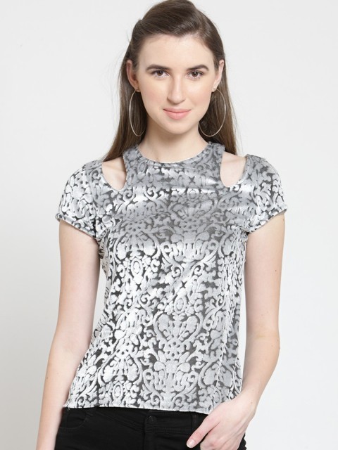 

Latin Quarters Women Grey Self Design Top