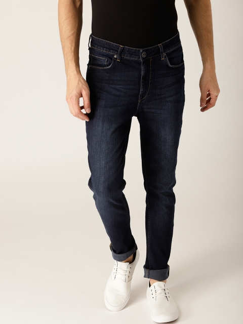 

United Colors of Benetton Navy Blue Carrot Regular Fit Mid-Rise Stretchable Jeans
