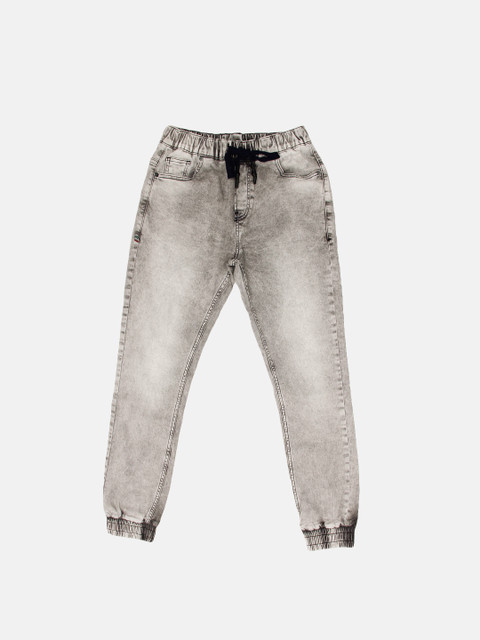 

United Colors of Benetton Men Grey Jogger Mid-Rise Clean Look Stretchable Jeans