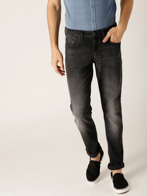 

United Colors of Benetton Charcoal Grey Skinny Fit Mid-Rise Clean Look Stretchable Jeans
