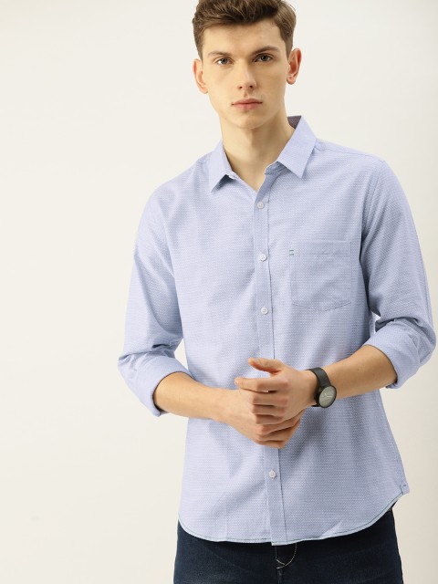 

United Colors of Benetton Men Blue Regular Fit Self-Design Casual Shirt