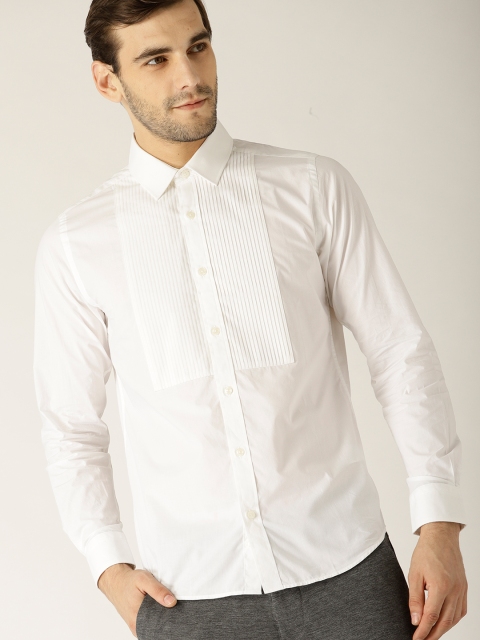 

United Colors of Benetton Men White Slim Fit Solid Casual Shirt