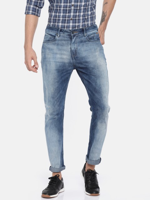 

United Colors of Benetton Men Blue Carrot Regular Fit Clean Look Stretchable Jeans