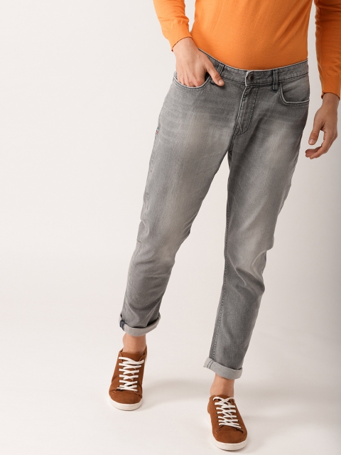 

United Colors of Benetton Men Grey Carrot Regular Fit Clean Look Stretchable Jeans
