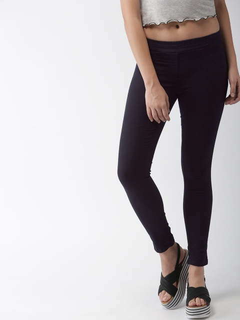 

Mast & Harbour Women Navy Blue Denim Solid Jeggings