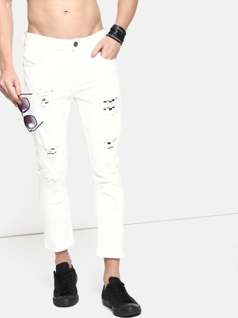 

Kook N Keech Men White Skinny Fit Mid-Rise Clean Look Stretchable Jeans