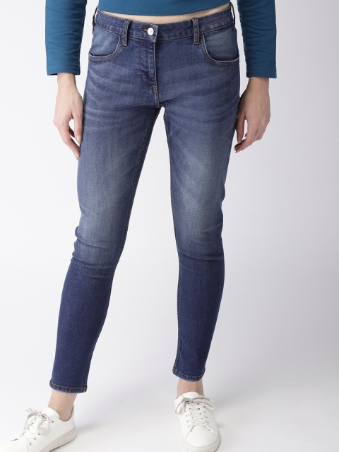

Mast & Harbour Women Blue Skinny Fit Mid-Rise Clean Look Stretchable Cropped Jeans