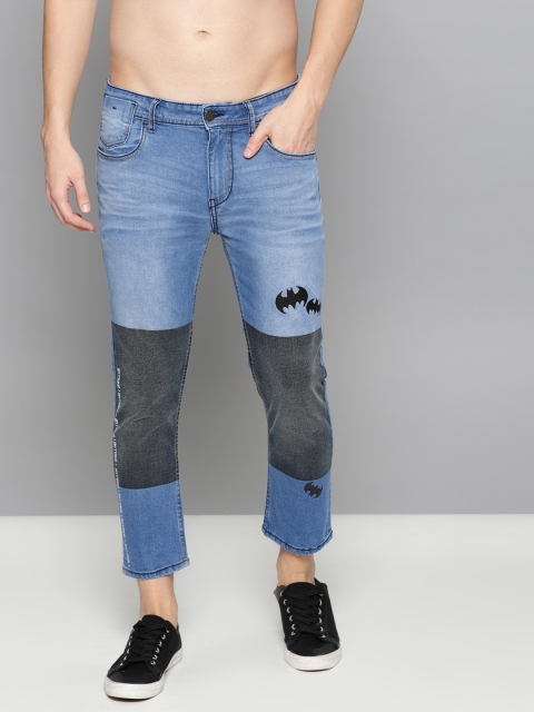 

Justice League Men Blue & Black Skinny Fit Mid-Rise Clean Look Jeans