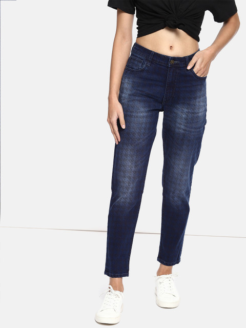 

Kook N Keech Women Blue Boyfriend Fit Mid-Rise Clean Look Cropped Jeans