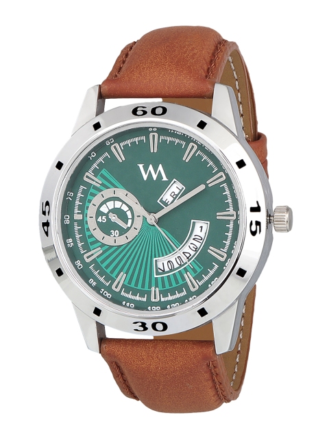 

WM Men Green Leather Analogue Watch AWC-024