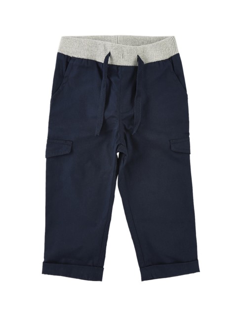 

Chirpie Pie by Pantaloons Boys Navy Blue & Grey Solid Regular Trousers