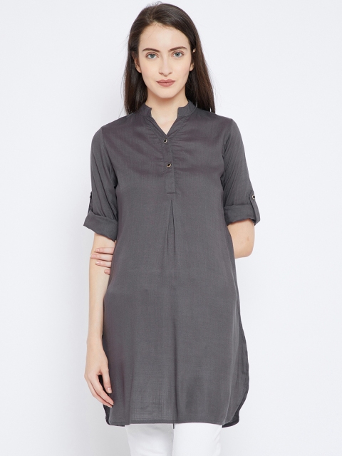 

Ruhaans Grey Solid Tunic