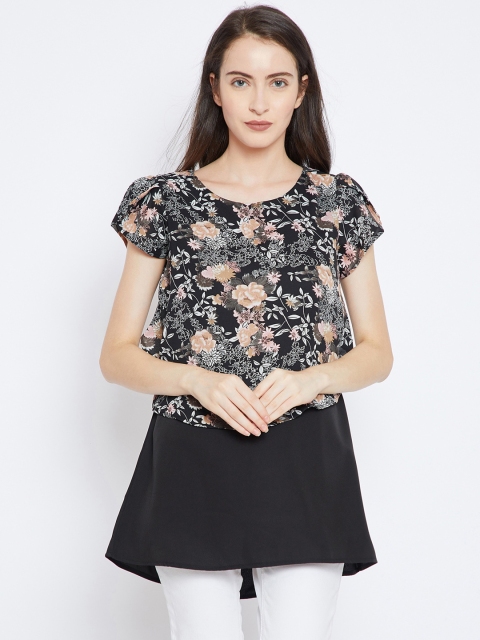 

Ruhaans Black & Beige Printed Tunic