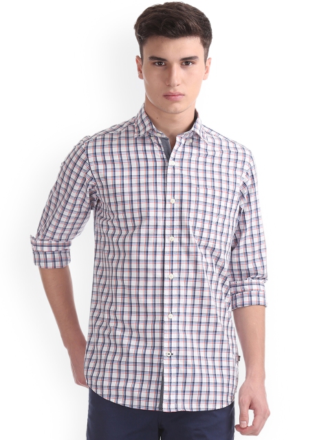 

Nautica Men White Regular Fit Checked Casual Shirt