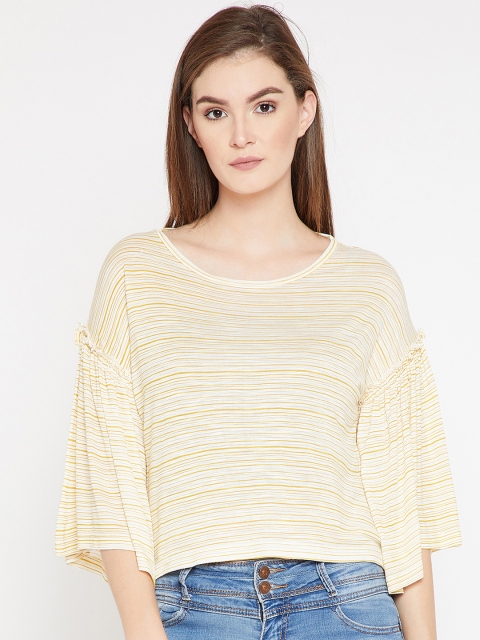 

Marie Claire Women Yellow Striped Top