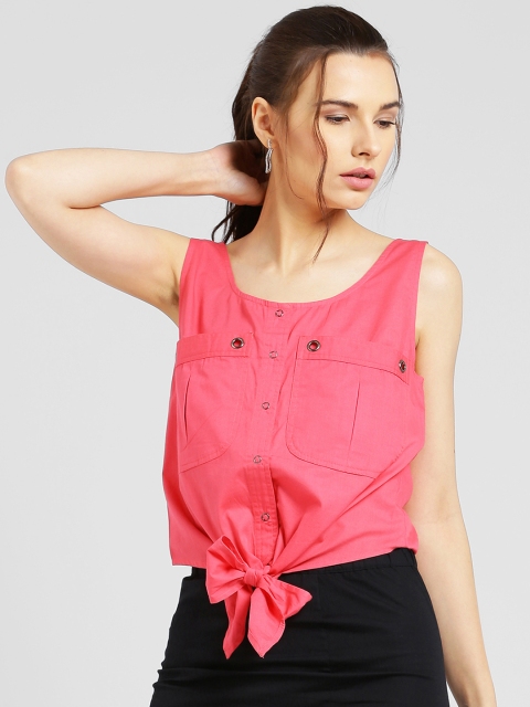 

MIWAY Women Pink Solid Boxy Top