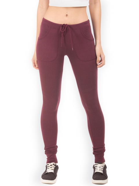

Aeropostale Women Maroon Solid Slim Fit Joggers