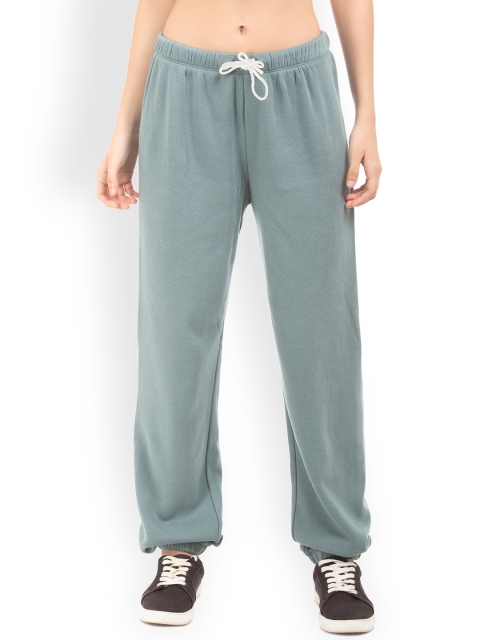 

Aeropostale Women Green Solid Track Pants
