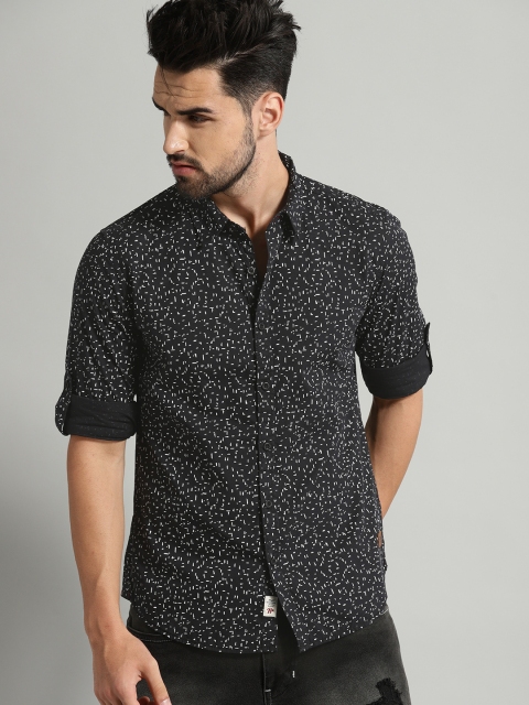 

Roadster Fast and Furious Men Black Regular Fit Printed Casual Shirt