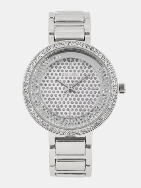 

Steve Madden Women Silver-Toned Embellished Analogue Watch SMW115