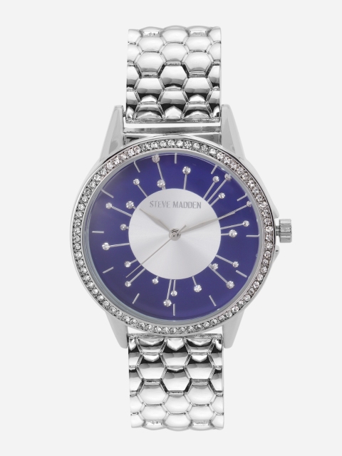 

Steve Madden Women Silver-Toned & Blue Colourblocked Analogue Watch SMW171
