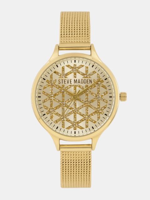 

Steve Madden Women Gold-Toned Embellished Analogue Watch SMW150G