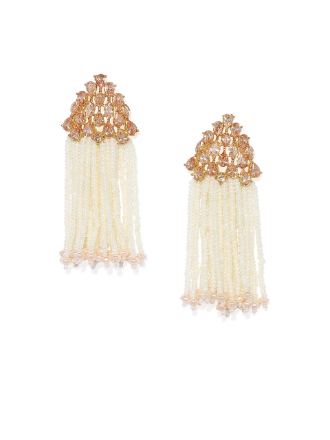 

Alamod Gold-Plated & Cream-Coloured Classic Drop Earrings