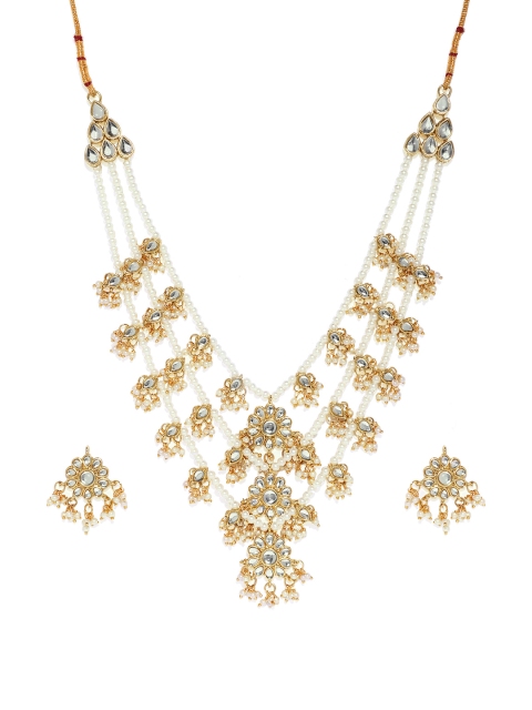 

Alamod Gold-Plated Kundan Stone Ethnic Layered Jewellery Set