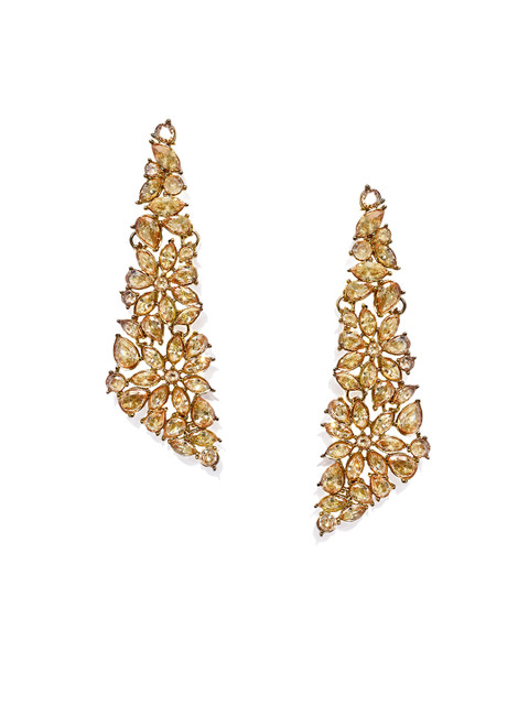 

Alamod Gold-Plated & Brown Contemporary Drop Earrings