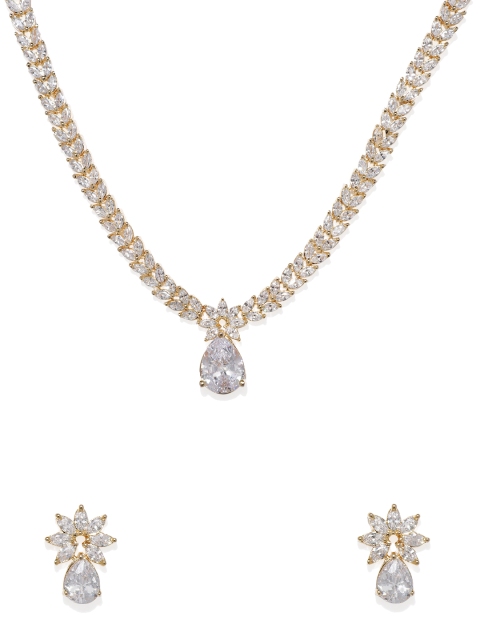 

Alamod White Gold-Plated Cubic Zirconia Jewellery Set