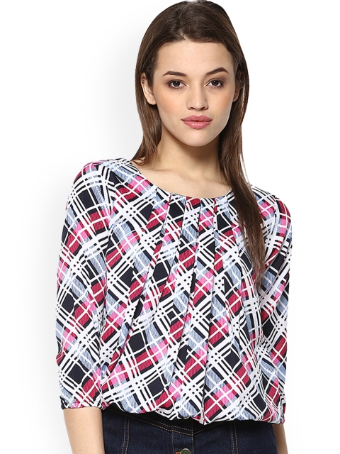 

Mayra Women Red Checked Blouson Top