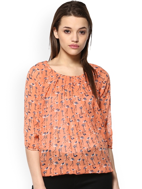 

Mayra Women Orange Printed A-Line Top