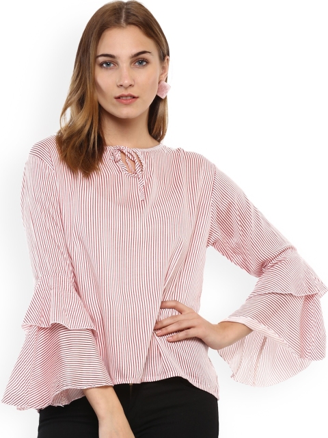 

Mayra Women Pink Striped A-Line Top