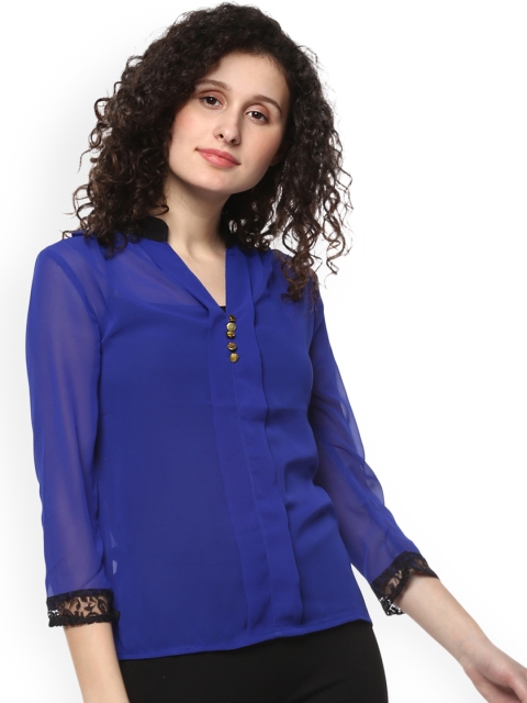 

Mayra Women Blue Solid Regular Top